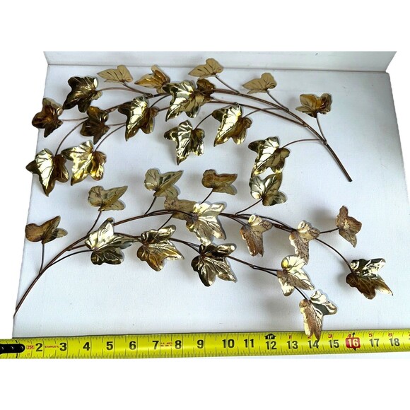 Vintage MCM Brass Copper Metal Flower Wall Art Decor Set of 5 Mid Century Modern - Picture 7 of 13